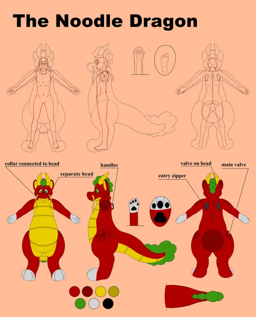 Inflatable Noodle Dragon Suit